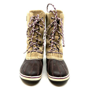 LL Bean Kids TEK 2.5 Prima Loft Snow Boots Sz 5 Tan/Brown Waterproof